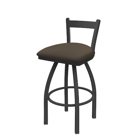 Holland Bar Stool Co. 30" Low Back Swivel Bar Stool, Pewter Finish, Canter Earth Seat 82130PW006